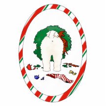 Nichts Hintern eine Bichon Weihnachtsverzierung Fotofigur