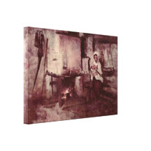 Nicolae Grigorescu - inländischer Ofen in Rucar Leinwand Druck
