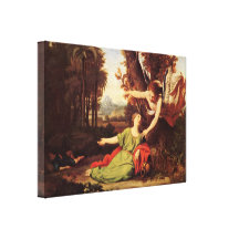 Nicolas Colombel - Hagar und Ishmael in der Wüste Gespannter Galerie Druck