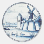 Niederländische traditionelle blaue Fliese Sticker