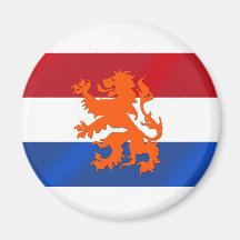 Niederländische zügellose die Löwe Niederlande-Fla Kühlschrankmagnet