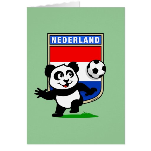 Niederländischer Fußball-Panda Grußkarten