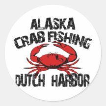 Niederländisches Hafen-Alaska-Krabben-Fischen Runde Aufkleber
