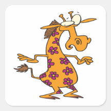 niedliche alberne Blume beschmutzt Giraffen-Cartoo Sticker