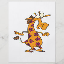 niedliche alberne Blume beschmutzt Giraffen-Cartoo Personalisierte Flyer