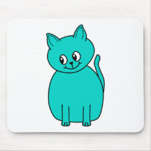Niedliche aquamarine Katze Mousepads