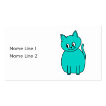 Niedliche aquamarine Katze Visitenkarte