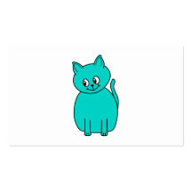 Niedliche aquamarine Katze Visitenkartenvorlage