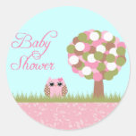 Niedliche Babyduschenrosaeulen- und -baumaufkleber