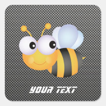 Niedliche Biene; Glatt Quadratsticker