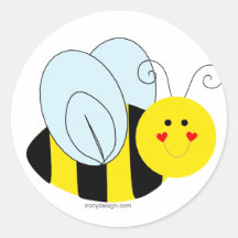 Niedliche Biene Runde Sticker