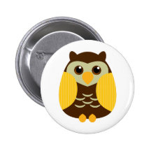 Niedliche Brown-Eule Anstecknadelbuttons