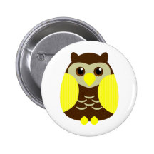Niedliche Brown-Eule Buttons