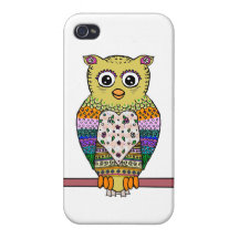 Niedliche bunte Eule - Weiß iPhone 4/4S Case