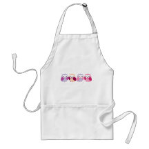 Niedliche bunte Eulen - rosa und lila Pastelle Schürze