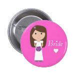 Niedliche Cartoon-Braut Button