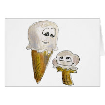 Niedliche Cartoon-Eiscreme-Kegel Grußkarten