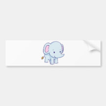 Niedliche Cartoon-Elefant-Hemden Auto Aufkleber