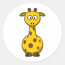 Niedliche Cartoon-Giraffe Runder Aufkleber