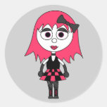 Niedliche Cartoon Goth Mädchen-Aufkleber