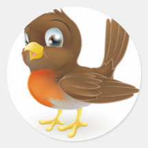 Niedliche Cartoon Robin-Illustration Aufkleber