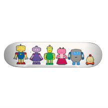 Niedliche Cartoon-Roboter Bedrucktes Skateboard