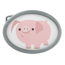 Niedliche Cartoon-Schwein-Gürtelschnalle