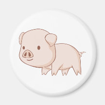 Niedliche Cartoon-Schwein-Hemden Kühlschrankmagnete