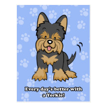 Niedliche Cartoon Yorkie Postkarte