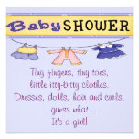 Niedliche Cuddly Kleidungs-Baby-Duschen-Einladung