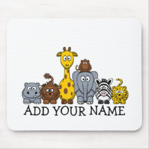 NIEDLICHE DSCHUNGEL-TIERE ADDIEREN IHREN TEXT MOUSEPADS