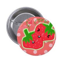 Niedliche Erdbeeren! Anstecknadelbutton