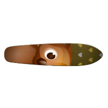 Niedliche Eule auf Brown-Herz-Muster-Hintergrund Individuelle Decks