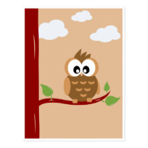 Niedliche Eulen-Postkarte