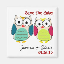 Niedliche Eulen-Save the Date Magneten