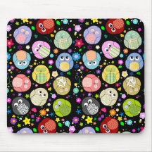 Niedliche Eulen und Blumen kopieren mousepad - Sch