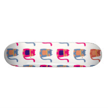 Niedliche fette Kitty-Katzen im rosa Melone-blauen Personalisierte Skateboards