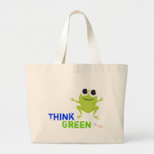 Niedliche Frosch-"denke ökologisch-" Taschen-Tasch