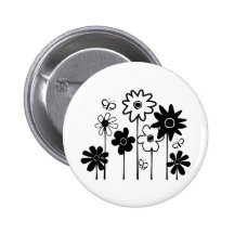 Niedliche Funky sortierte Blumen mit Schmetterling Anstecknadel