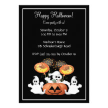 Niedliche Geist-Halloween-Party-Einladung