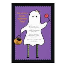NIEDLICHE Geist-KinderHalloween-Party-Einladung
