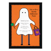 NIEDLICHE Geist-KinderHalloween-Party-Einladung