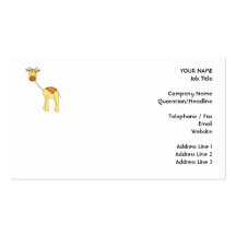 Niedliche Giraffe. Karikatur Visitenkarte