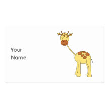 Niedliche Giraffe. Karikatur Visitenkarten