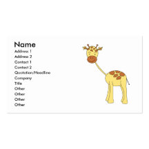 Niedliche Giraffe. Karikatur Visitenkarten