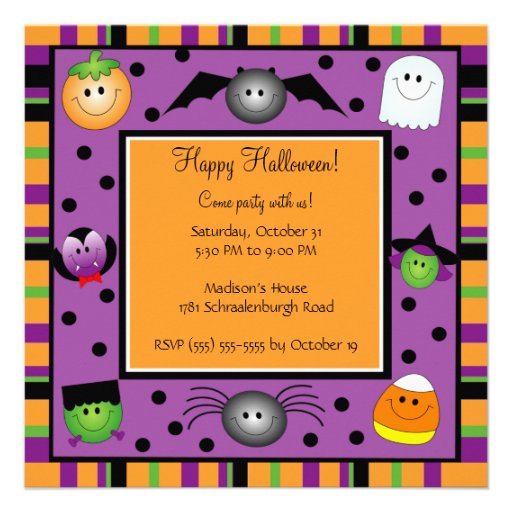 41+ Halloween einladung text kinder , Niedliche HalloweenPartyEinladung für Kinder Quadratische 13,3 Cm