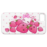 Niedliche Häschen-Lieben kawaii Erdbeeren iPhone 5 Schutzhülle