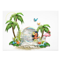Niedliche hawaiische Luau Einladung