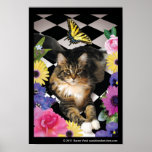 Niedliche Katze im Fantasiegartenplakat