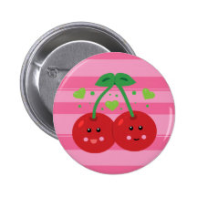 Niedliche Kirschen Button